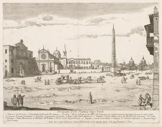 Piazza del Popolo uit "Prospectus Locurum Urbis Romae Insign[ium]"