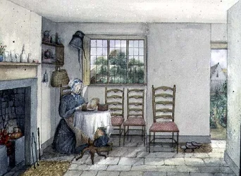 Het huisje van mevrouw Hancock, een van de armenhuizen in Anyhoe