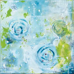 Wervelende aqua-bloemen