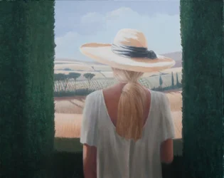 Meisje, rugaanzicht, Toscane, 2012