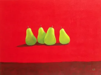 Peren op Rood Doek