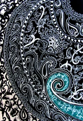 Paisley studie, 2016 (Inkt op aquarelpapier)