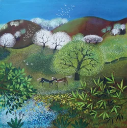 Lente-uitbarsting, 2025 (acrylverf op doek)