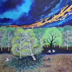Avondlucht, 2023 (acrylverf op doek)