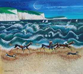 Midnight Riders, 2020 (acrylverf op papier)
