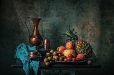 Rustiek fruit en koper