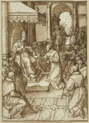 Goedkeuring van de regels van de Franciscaner Orde door Paus Innocentius III in 1209