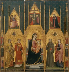 Altaarstuk van de Maagd met de heiligen Agatha, Stefanus, Franciscus en een heilige martelaar