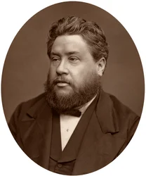 Dominee Charles Haddon Spurgeon, predikant van de Metropolitan Tabernacle, 1880