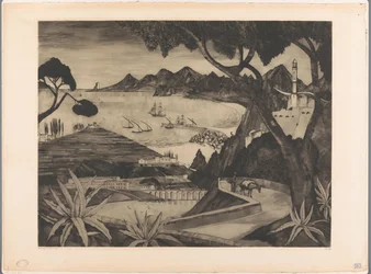 Berglandschap met baai op Corsica