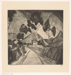 Weg in heuvellandschap