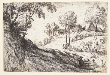 Dorp op de top van een heuvel