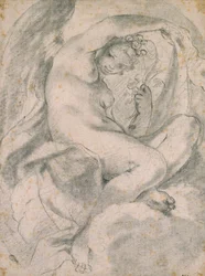 Een Nimf mogelijk Flora tussen Wolken, 1575-1619