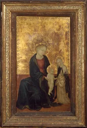 Madonna en Kind met Sint Catharina van Siena en een Kartuizer Donor