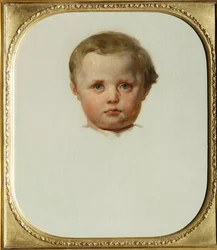 Portret van Philipp la Renotiere von Ferrary (of Filippo of Philippe Ferrari) (1850-1917), zoon van Raffaele de Ferrari en Maria de Brignole-Sale (Brignole Sale), Hertog en Hertogin van Galliera Schilderij door Leon Cogniet (1794-1880) Rond 1853 Galleria P
