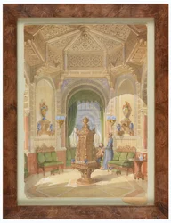 Tekening, ontwerp voor een Moorse rookkamer [Tabagie], ca. 1844