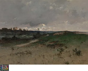Landschap in de buurt van Saint-Jean-le-Thomas (Normandië)