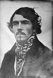 Portret en face van Eugène Delacroix, hoofd en schouders, 1842