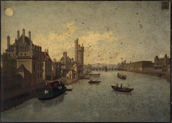 Hôtel de Conti, Tour de Nesle, Louvre, gezien vanaf Pont-Neuf, huidige 1e en 6e arrondissementen, circa 1885-1895