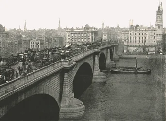 London Bridge kijkend naar het Noorden, 1895