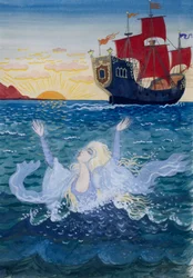 De Kleine Zeemeermin, illustratie voor sprookje door Hans Christian Andersen