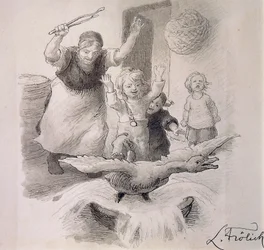 Lelijke Eendje, illustratie voor sprookje van Hans Christian Andersen