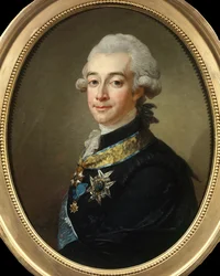 Portret van Hans Axel, Graaf van Fersen (1755 - 1810) Maarschalk van Zweden. Schilderij door Pasch Lorenz (1733 - 1805). Privécollectie.