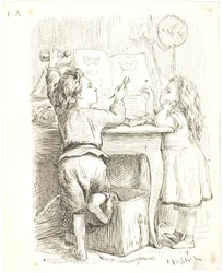 De twee kinderen prepareren vlinders