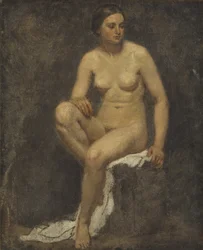 Vrouwelijk naakt in het atelier van Thomas Couture