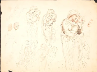 Verschillende schetsen voor het motief 