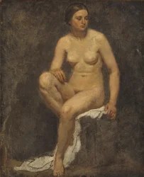 Vrouwelijk naakt in het atelier van Thomas Couture