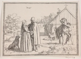 Illustratie bij het gedicht „De twee kerktorens“ van Adam Oehlenschläger