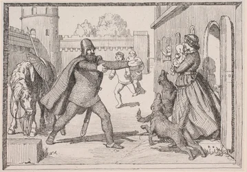 Illustratie bij Adam Oehlenschlägers gedicht „De twee kerktorens“
