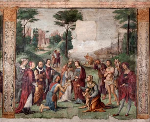 Leven van St. Cecilia: de Heilige geeft haar bezittingen aan de armen