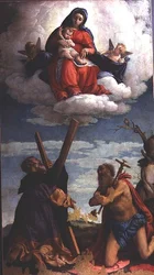 Madonna en Kind in Glorie met St. Andreas en St. Hiëronymus