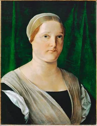 Portret van een vrouw (schilderij op hout)