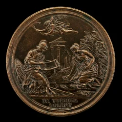 Allegorie met Minerva, Tijd, en een Sibylle [achterzijde], 1725