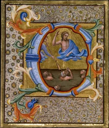 Laatste oordeel in een initiaal C, ca. 1406-7