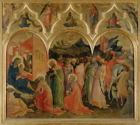 De aanbidding van de Wijzen (tempera op hout)