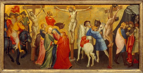 De kruisiging (centrale paneel van de predella van het altaarstuk bestemd voor de Nobili-kapel van de kerk van Santa Maria degli Angeli in Florence)
