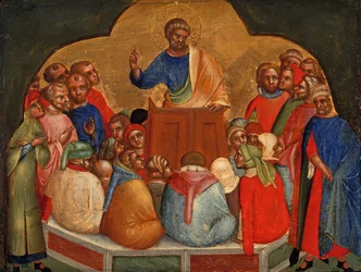 Apostel Petrus Prediking Predella Paneel, ca. 1370