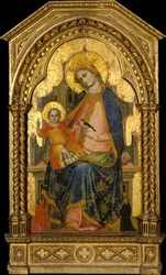Madonna en Kind op de Troon met Twee Schenkers, ca. 1360-65