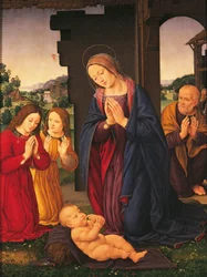 Aanbidding van het Kind en Engelen