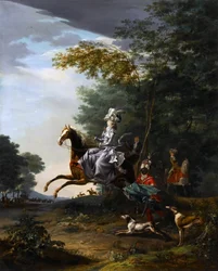 Marie-Antoinette op jacht met honden