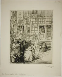Een straat in de Joodse buurt, Amsterdam