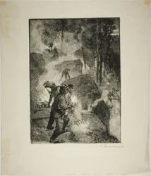 Varenbranders in het bos