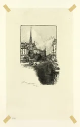 Pont Saint-Michel, plaat twaalf uit Le Long de la Seine et des Boulevards