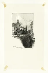 Pont Saint-Michel, plaat twaalf uit Le Long de la Seine et des Boulevards