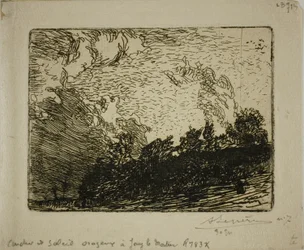 Stormachtige zonsondergang, Jouy-le-Moutier