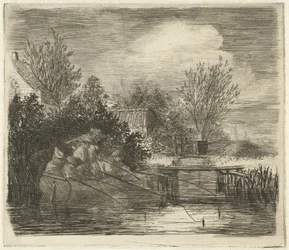 Hengelaars bij een rivier